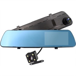 Автомобильный видеорегистратор-зеркало BLACKBOX DVR 1080p с камерой заднего вида